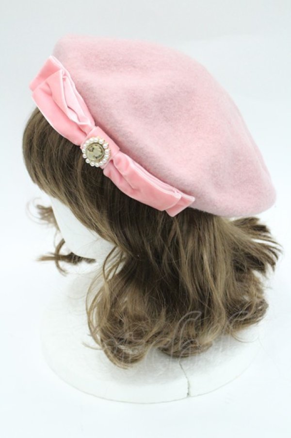 画像3: m petit by misako / AMモチーフリボンベレー帽  ピンク I-26-03-08-044-0-AC-SA-ZI (3)