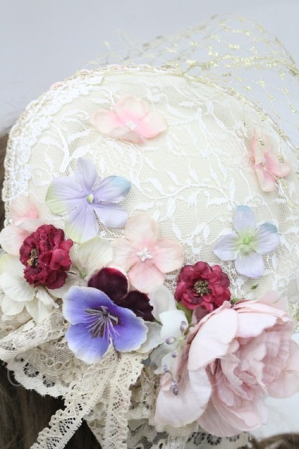 画像4: Morun x Muuna Stoik / フラワーレースミニハット  アイボリー I-26-03-08-048-LO-AC-SA-ZI (4)