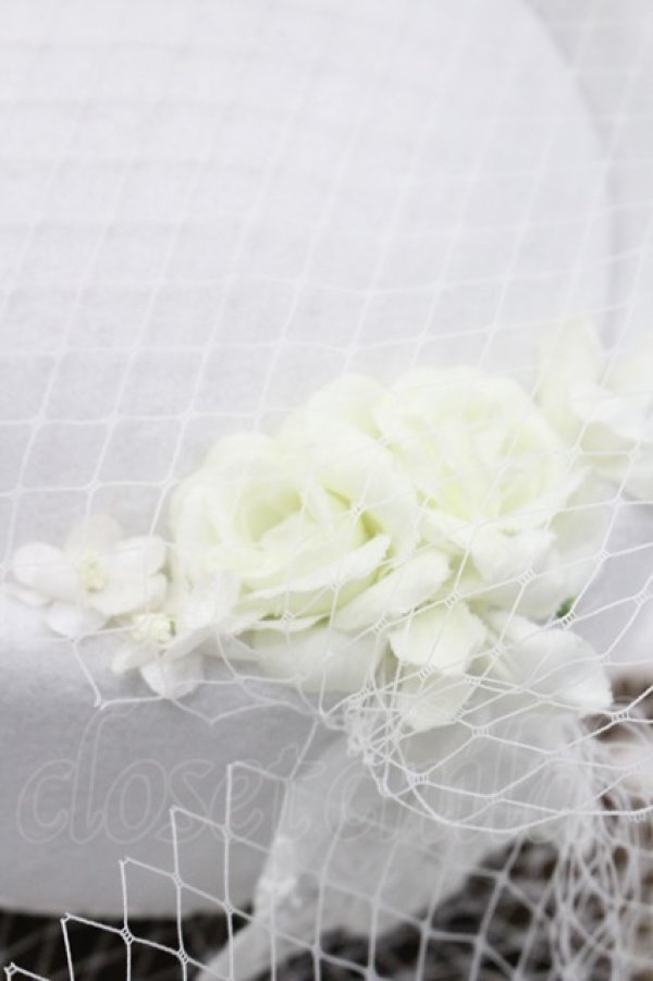 画像4: Morun x Muuna Stoik / チュール重ねフラワーハット  白 I-26-03-08-049-LO-AC-SA-ZI (4)