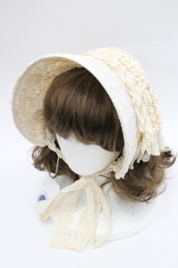 画像1: Hoshibako Works / サマーピクニック2wayボンネット  生成り I-26-03-08-050-LO-AC-SA-ZI (1)