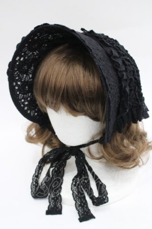 画像: Hoshibako Works / サマーピクニック2wayボンネット  黒 I-26-03-08-051-LO-AC-SA-ZI