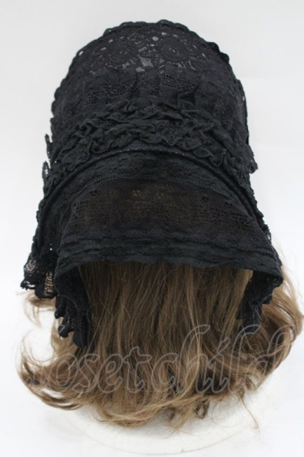 画像4: Hoshibako Works / サマーピクニック2wayボンネット  黒 I-26-03-08-051-LO-AC-SA-ZI (4)