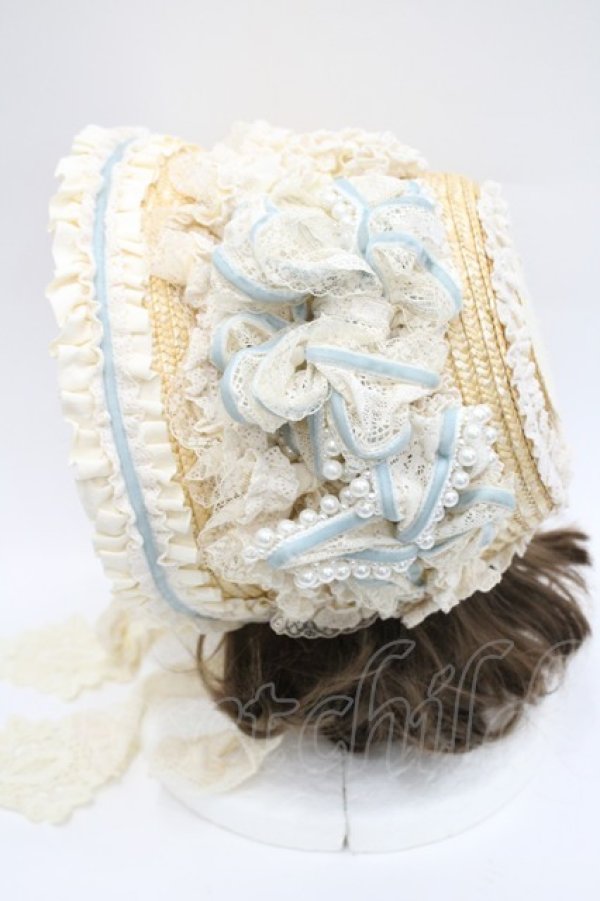 画像3: Hoshibako Works / クリーミードリームボンネット  サックスＸブラウン I-26-03-08-052-LO-AC-SA-ZI (3)