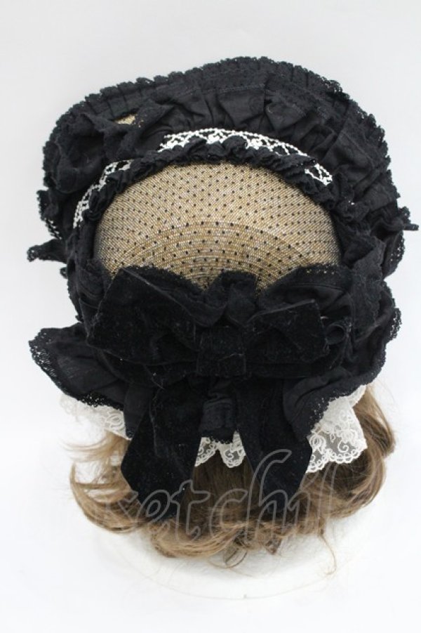 画像4: Hoshibako Works / 西洋人形魔法ボンネット  黒Ｘブラウン I-26-03-08-053-LO-AC-SA-ZI (4)
