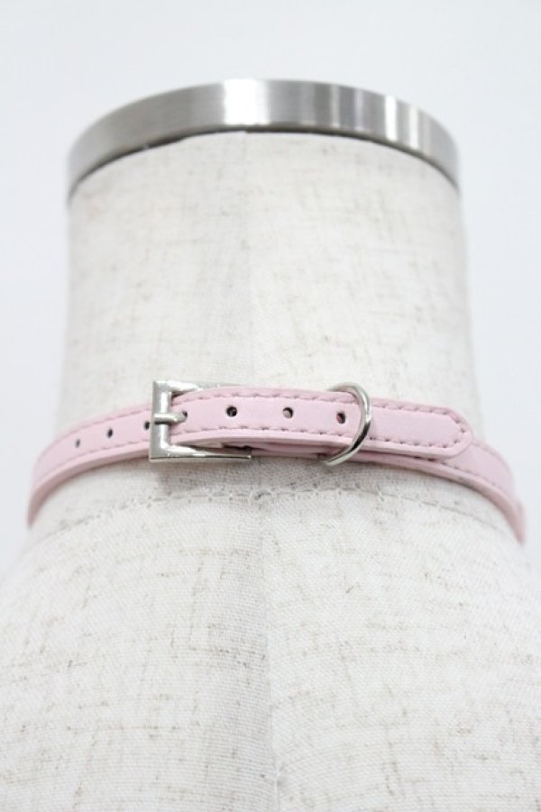 画像2: LOLITAその他(お買取対象外) / ストーンモチーフベルトチョーカー  ピンクＸ白 I-26-03-08-001-LO-AC-SA-ZI (2)