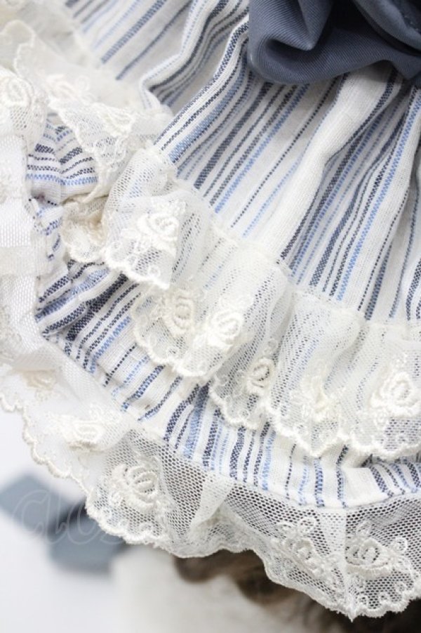 画像5: 妹抖手作工作屋 / スイトライプリボンハット  アイボリーＸ青 I-26-03-08-054-LO-AC-SA-ZI (5)