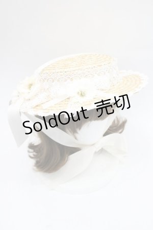 画像: Chalmiere / フラワーサマーハット  ブラウンＸ白 I-26-03-08-055-0-AC-SA-ZI