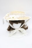 画像2: Chalmiere / フラワーサマーハット  ブラウンＸ白 I-26-03-08-055-0-AC-SA-ZI (2)