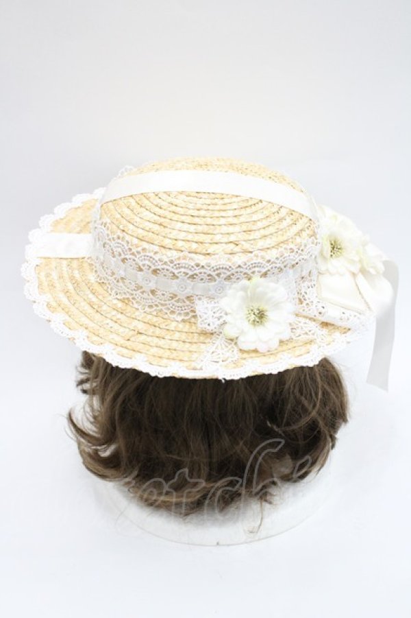 画像3: Chalmiere / フラワーサマーハット  ブラウンＸ白 I-26-03-08-055-0-AC-SA-ZI (3)