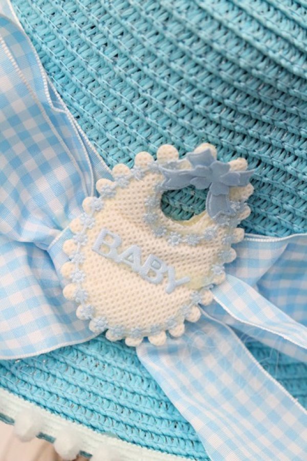 画像5: Nile Perch / BABYリボンモチーフ麦わらハット  青 I-26-03-08-056-LO-AC-SA-ZI (5)