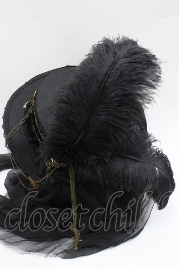 画像4: Hoshibako Works / ナイト・イーヴィル エレガンスチャームハット  黒 I-26-03-08-059-LO-AC-SA-ZI (4)