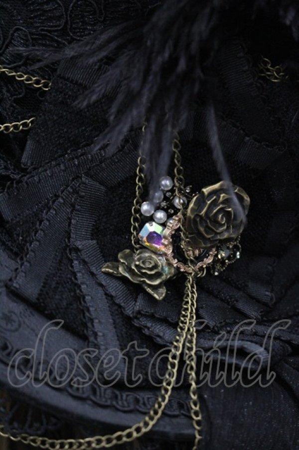 画像6: Hoshibako Works / ナイト・イーヴィル エレガンスチャームハット  黒 I-26-03-08-059-LO-AC-SA-ZI (6)