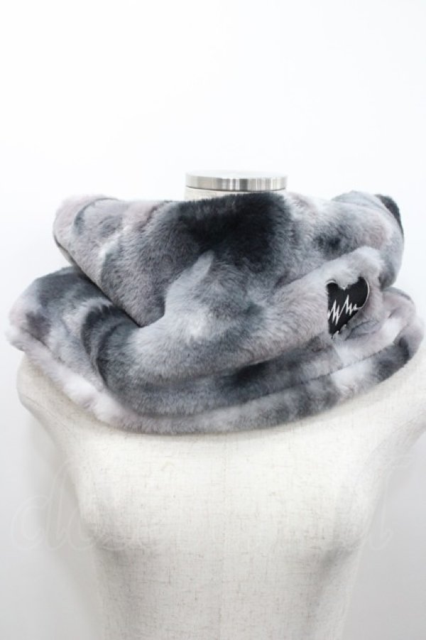 画像1: LISTEN FLAVOR / ファースヌード  グレーＸ黒 I-26-03-08-008-PU-ZA-SA-ZI (1)