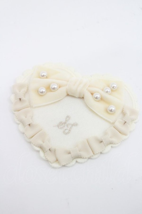 画像1: Shirley Temple / パールリボンハートコーム  アイボリー I-26-03-08-072-ET-ZA-SA-ZI (1)