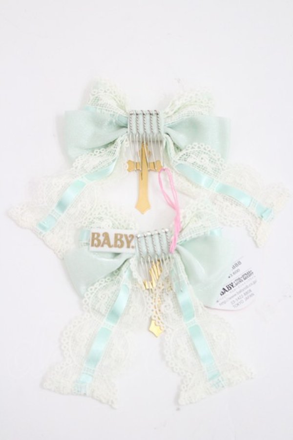 画像2: BABY,THE STARS SHINE BRIGHT / St.Cathedral  ロザリオの誓い リボンコーム  ミント I-26-03-08-073-BA-AC-SA-ZI (2)