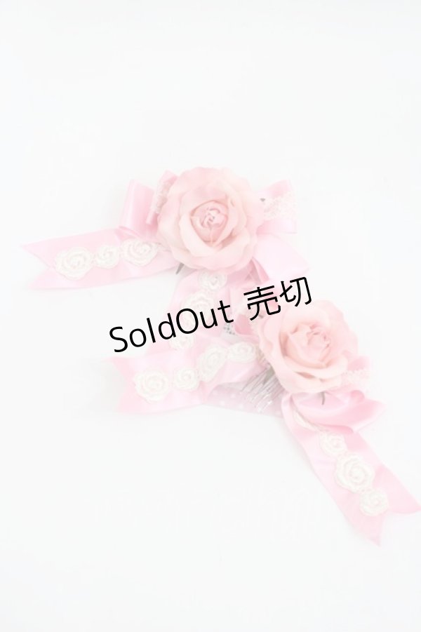 画像1: Angelic Pretty / True Roseコーム  ピンク I-26-03-08-076-AP-AC-SA-ZI (1)