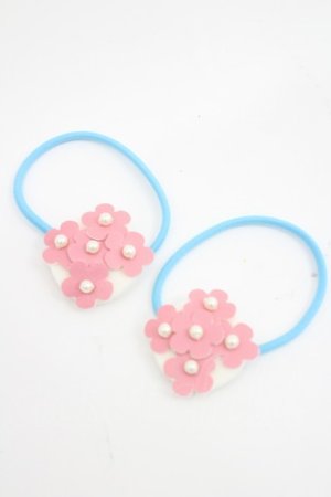 画像: Shirley Temple / フラワーモチーフヘアゴムセット  ピンクＸ白Ｘ青 I-26-03-08-079-ET-AC-SA-ZI