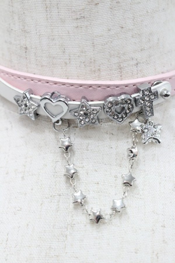 画像3: LOLITAその他(お買取対象外) / ストーンモチーフベルトチョーカー  ピンクＸ白 I-26-03-08-001-LO-AC-SA-ZI (3)