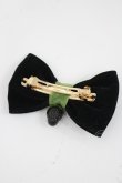 画像2: Emily Temple cute / ベリー別珍リボンバレッタ  黒 I-26-03-08-088-ET-AC-SA-ZI (2)
