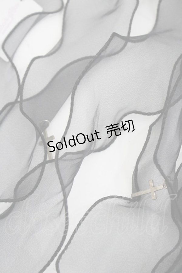 画像3: Maiden's reve / 十字フリルリボン髪飾り  黒 I-26-03-08-092-LO-AC-SA-ZI (3)