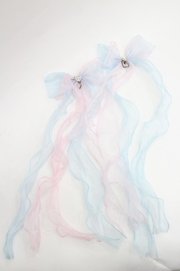 画像1: LOLITAその他(お買取対象外) / 2カラーリボンクリップセット  ピンクＸサックス I-26-03-08-093-LO-AC-SA-ZI (1)