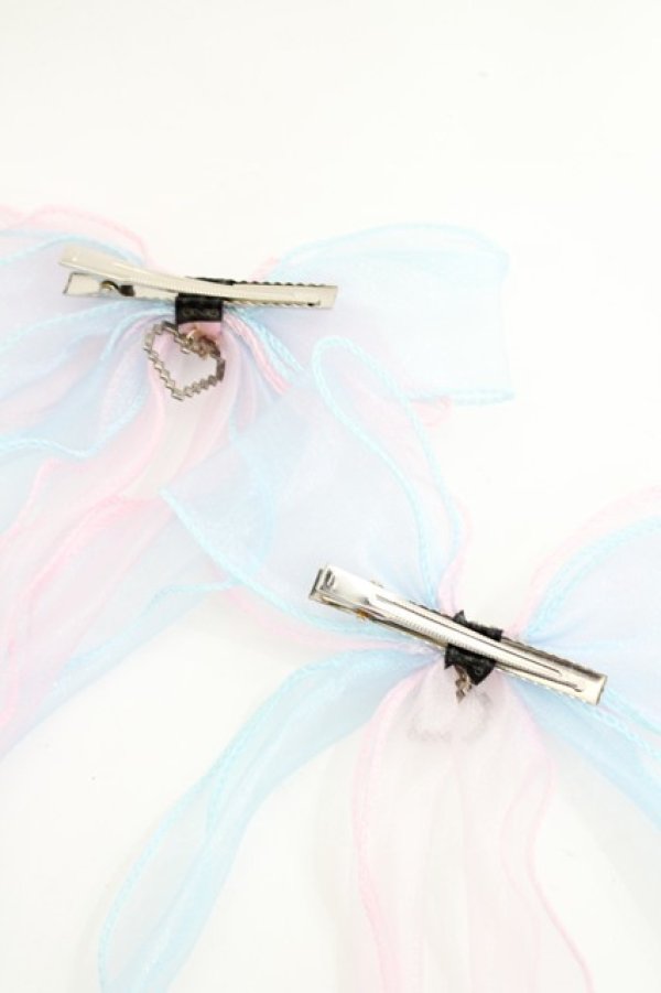 画像3: LOLITAその他(お買取対象外) / 2カラーリボンクリップセット  ピンクＸサックス I-26-03-08-093-LO-AC-SA-ZI (3)