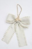 画像1: m petit by misako / リボンバッグチャーム  中白 I-26-03-08-100-0-ZA-SA-ZI (1)