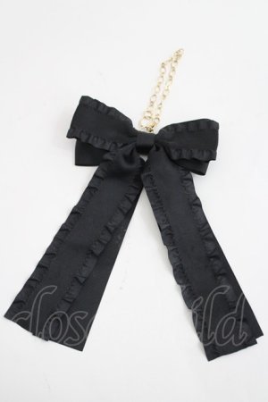 画像: m petit by misako / リボンバッグチャーム  黒 I-26-03-08-101-0-ZA-SA-ZI