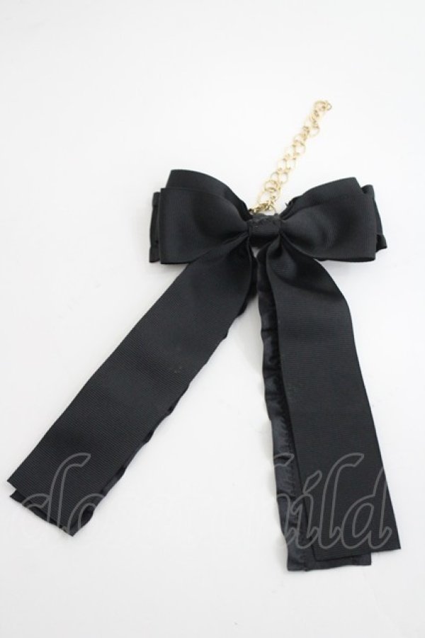 画像2: m petit by misako / リボンバッグチャーム  黒 I-26-03-08-101-0-ZA-SA-ZI (2)