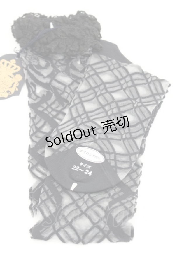 画像2: ALICE and the PIRATES / ロージアブーケシースルーオーバーニーソックス  黒 I-26-03-08-113-PA-ZA-SA-ZI (2)