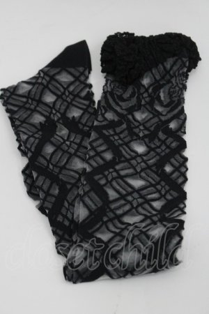 画像: ALICE and the PIRATES / ロージアブーケシースルーオーバーニーソックス  黒 I-26-03-08-117-PA-ZA-SA-ZI