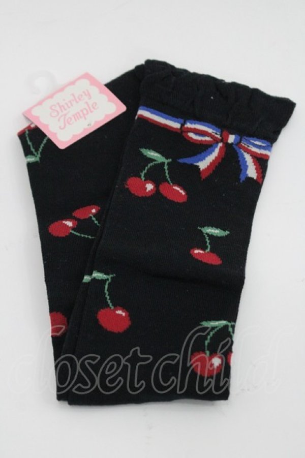 画像1: Shirley Temple / チェリーオーバーニー 22~24CM 黒 I-26-03-08-118-ET-ZA-SA-ZI (1)
