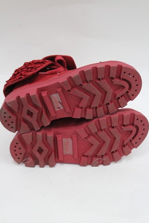 画像4: PINK HOUSE / フリル使いハイカットスニーカー 3(M) 赤 I-26-03-08-121-LO-SH-SA-ZI (4)