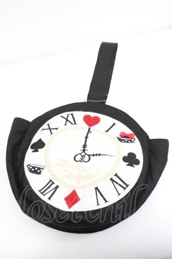 画像1: Shirley Temple / 時計バッグ  黒Ｘ白 I-26-03-08-015-ET-BG-SA-ZI (1)