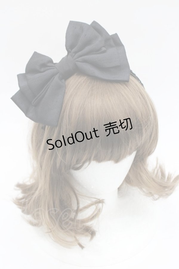 画像1: Chantilly / リボンカチューシャ  黒 I-26-03-08-022-EL-AC-SA-ZI (1)