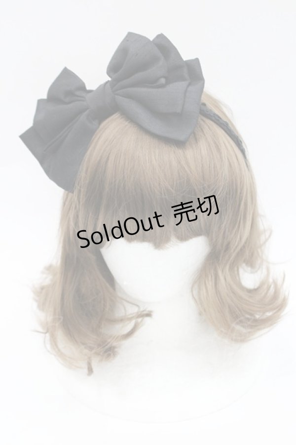 画像2: Chantilly / リボンカチューシャ  黒 I-26-03-08-022-EL-AC-SA-ZI (2)