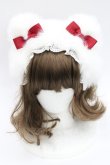 画像2: LOLITAその他(お買取対象外) / くまみみファーリボンカチューシャ  白Ｘ赤 I-26-03-08-024-LO-AC-SA-ZI (2)