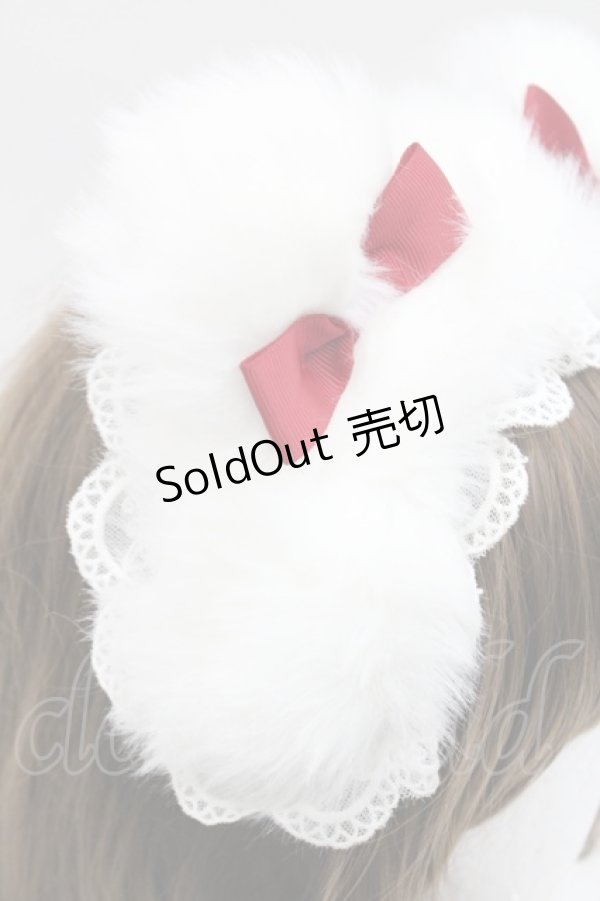 画像3: LOLITAその他(お買取対象外) / くまみみファーリボンカチューシャ  白Ｘ赤 I-26-03-08-024-LO-AC-SA-ZI (3)