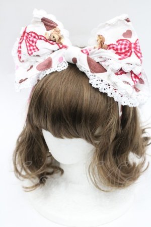 画像: BABY,THE STARS SHINE BRIGHT / くみゃちゃんの Love Love Valentine柄カチューシャ  白 I-26-03-08-025-BA-AC-SA-ZI