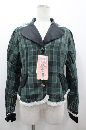 画像: Eri Aino's collaboration / TT*AINCHKベロアジャケット L グリーンチェック I-26-03-10-033-PU-JA-SA-ZI