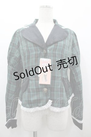 画像: Eri Aino's collaboration / TT*AINCHKベロアジャケット L グリーンチェック I-26-03-10-033-PU-JA-SA-ZI