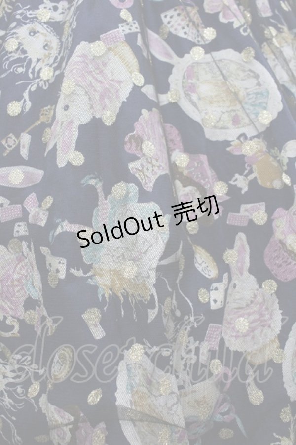 画像3: Favorite / アリスプリント×チュールのワンピース M ネイビー I-26-03-10-047-LO-OP-SA-ZI (3)