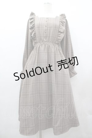 画像: m petit by misako / CHKフリルOPナガ ワンピース S 中茶 I-26-03-10-048-LO-OP-SA-ZI