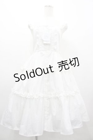 画像: Alice Mashiro / TT*MAAフリルジャンパースカート LL 白 I-26-03-10-050-PU-OP-SA-ZI