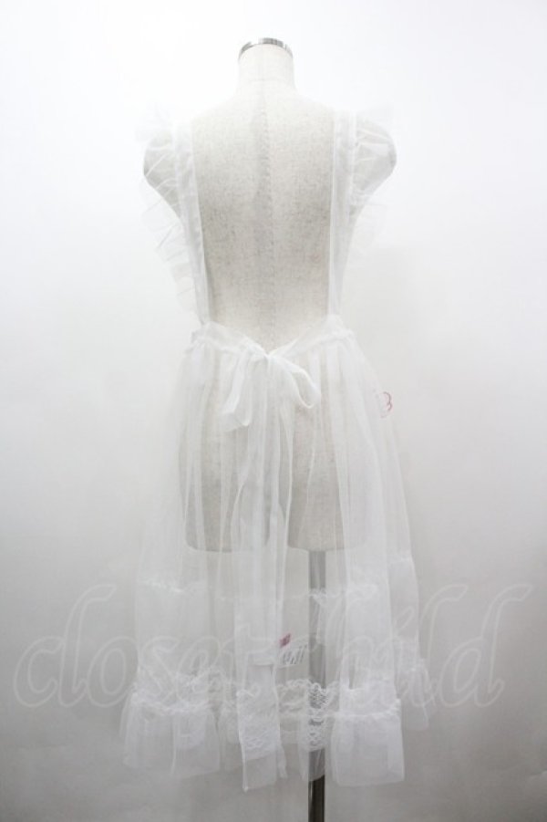 画像2: virally / TT*HOSレースエプロン LL 白 I-26-03-10-055-PU-OP-SA-ZI (2)