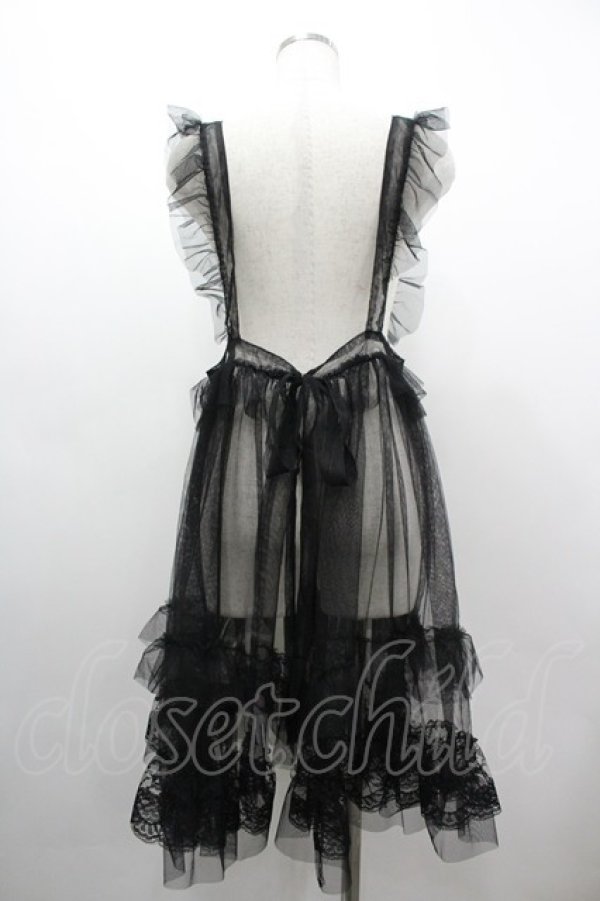 画像2: virally / TT*HOSレースエプロン LL 黒 I-26-03-10-056-PU-OP-SA-ZI (2)