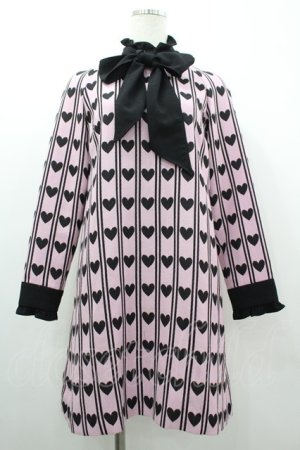 画像: MILK / ハートレジメンタルワンピース  ピンクＸ黒 I-26-03-10-059-ML-OP-SA-ZI