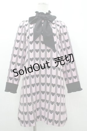 画像: MILK / ハートレジメンタルワンピース  ピンクＸ黒 I-26-03-10-059-ML-OP-SA-ZI