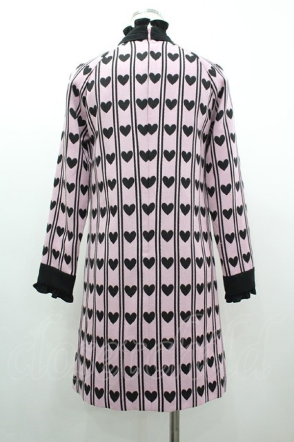 画像2: MILK / ハートレジメンタルワンピース  ピンクＸ黒 I-26-03-10-059-ML-OP-SA-ZI (2)