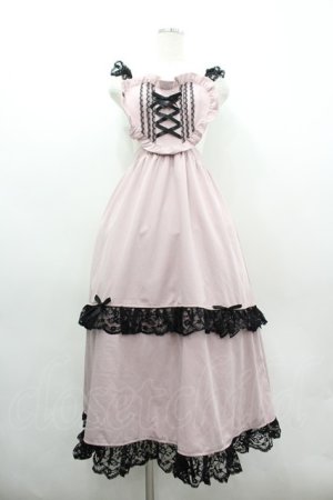 画像: Princess Melody / ハートエプロンジャンパースカート  ピンクＸ黒 I-26-03-10-061-EL-SK-SA-ZI